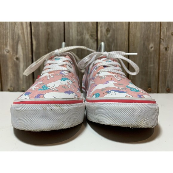 VANS OFF THE WALL Girls Pink UNICORN SPARKLE Shoe Size 5 - Picture 3 of 9